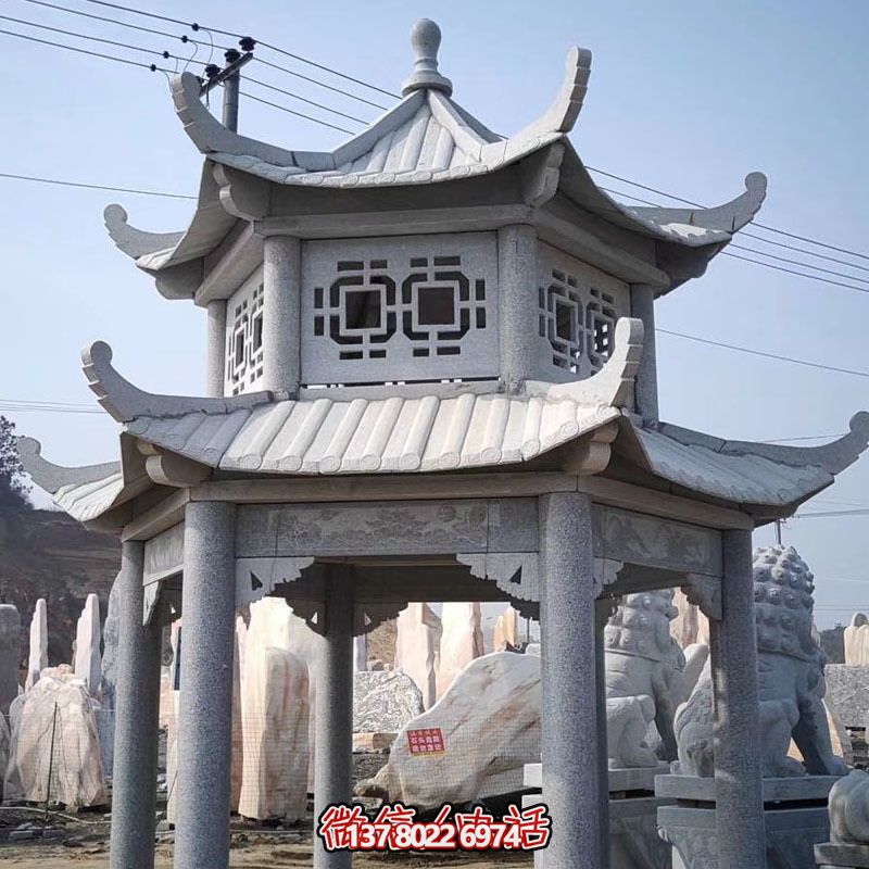 雙層仿古建涼亭，裝點(diǎn)花園、廣場(chǎng)，增添雕塑藝術(shù)氣息