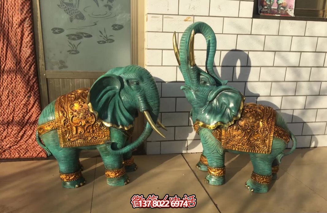 玻璃鋼大象彩繪雕塑，裝點室內創(chuàng)意庭院