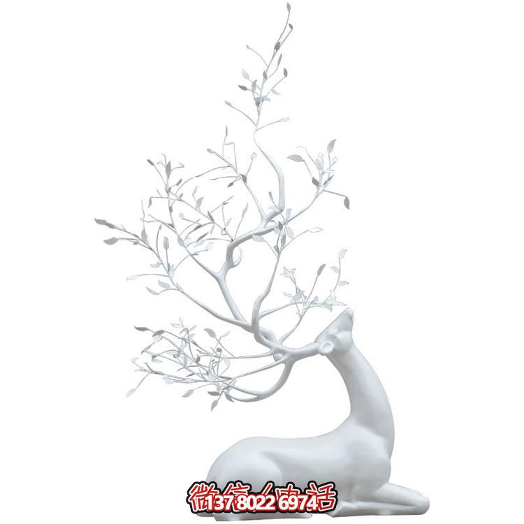 玻璃鋼雕塑梅花鹿，抽象戶外園林裝飾