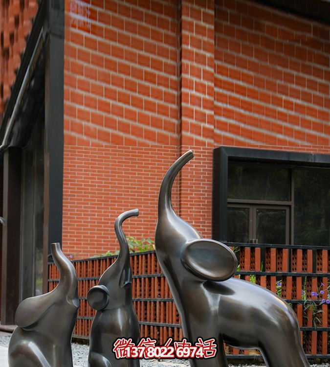 高端玻璃鋼擺件仿銅抽象大象，給你帶來美好生活