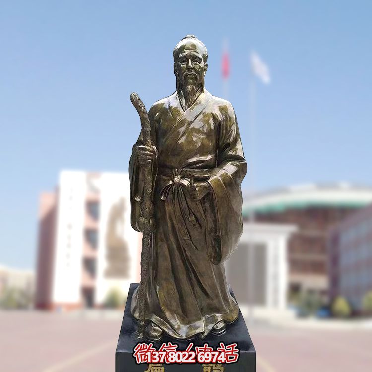 仿銅扁鵲雕塑，玻璃鋼制戶外裝飾