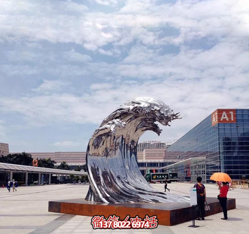 不銹鋼翻滾海浪雕塑,打造精美戶外廣場 不銹鋼翻滾海浪雕塑,打造精美戶外廣場