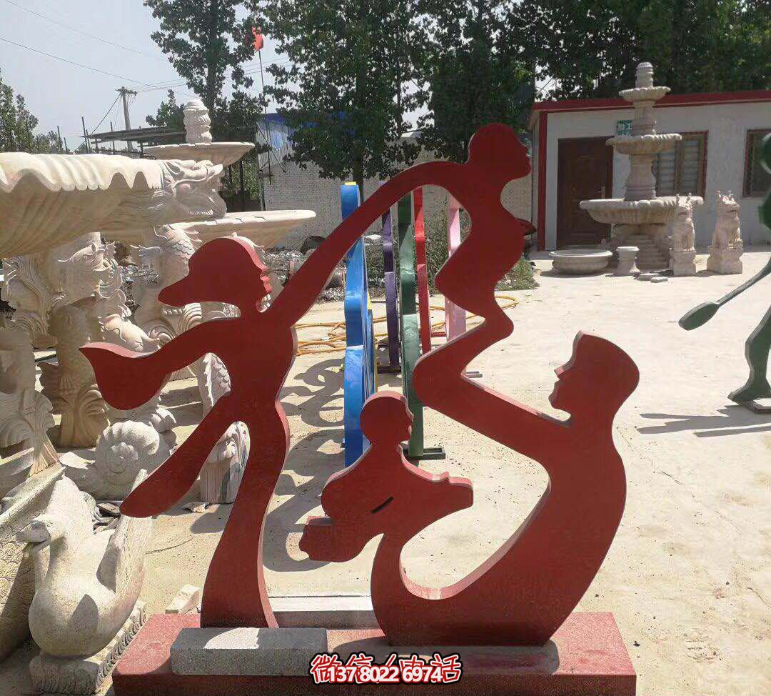 不銹鋼創意福字雕塑，點亮公園里的每一個角落