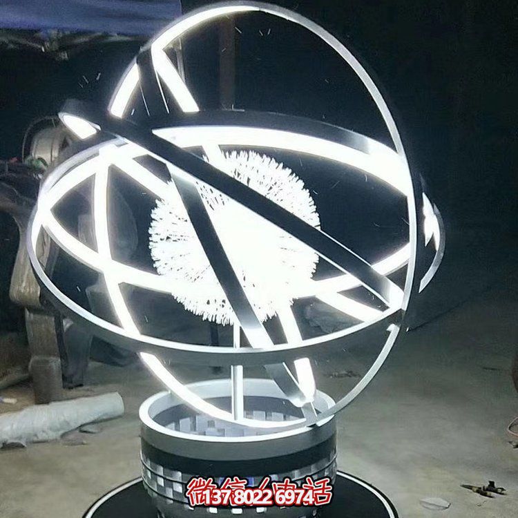 品質創(chuàng)意夜晚景觀照明擺件，不銹鋼鏡面裝點室內外