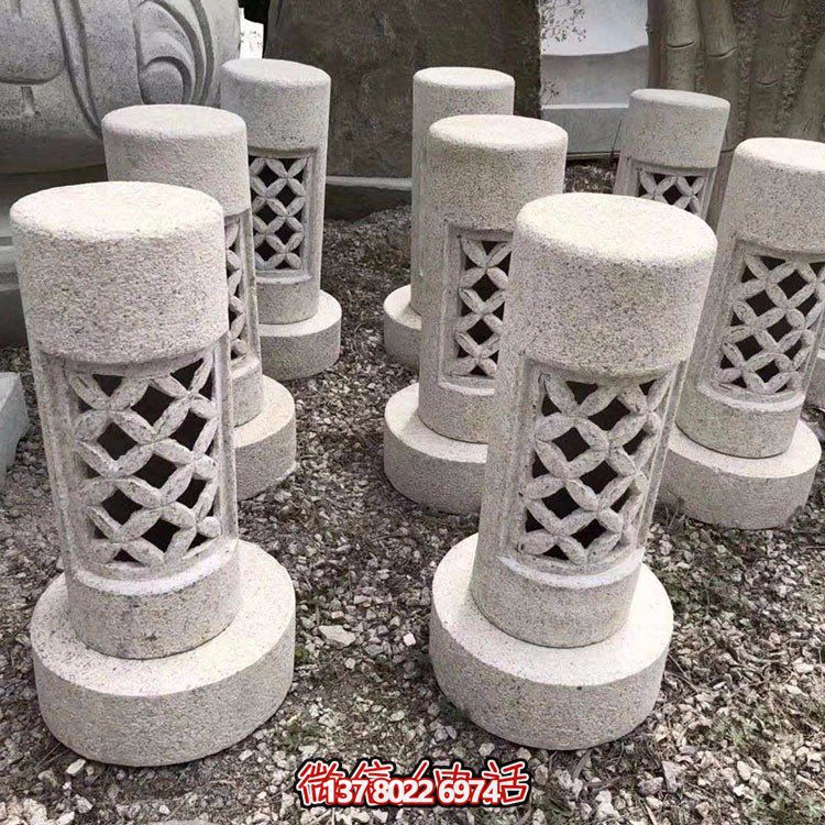 精美花崗巖石燈，燈具雕刻園林環境裝飾