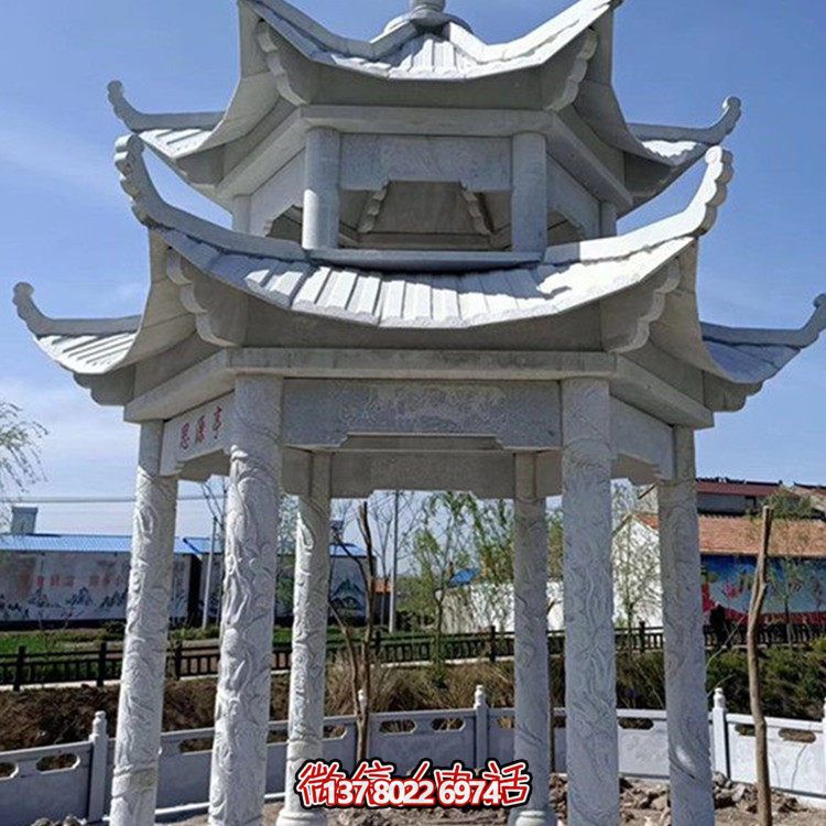 精美大理石石雕涼亭，打造完美的戶外園林景觀