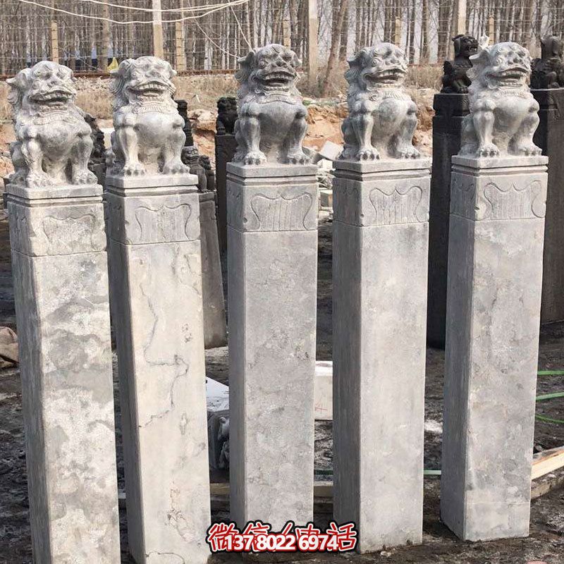 精美大理石獅子拴馬柱，點綴庭院園林