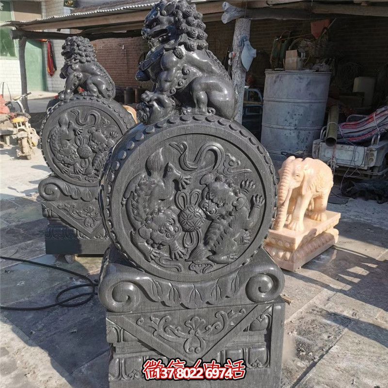 中式仿古石雕大理石鼓門(mén)墩擺件 中式仿古石雕大理石鼓門(mén)墩擺件