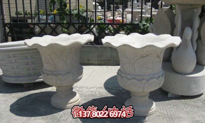 歐式大理石花盆石雕雕塑，締造公園景區精美景觀