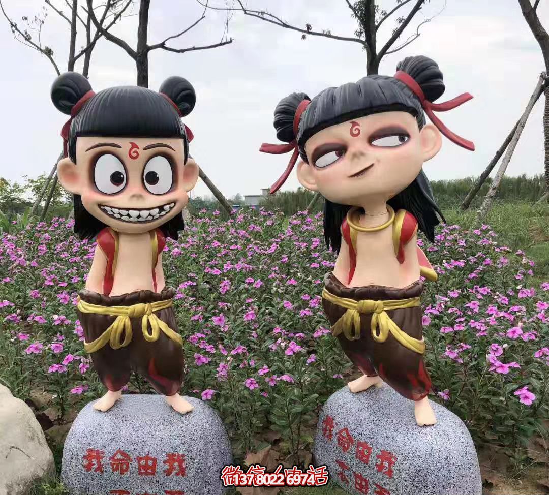 哪吒彩繪玻璃鋼雕塑，為公園廣場(chǎng)帶來(lái)獨(dú)特藝術(shù)氛圍