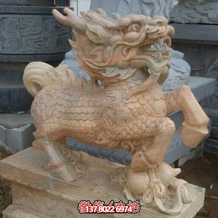 漢白玉獅子瑞獸石雕，給您的企業門前帶來吉祥福氣