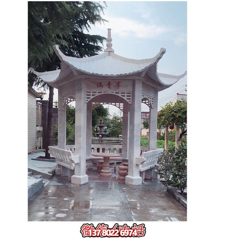 仿古大理石涼亭，美化花園景觀