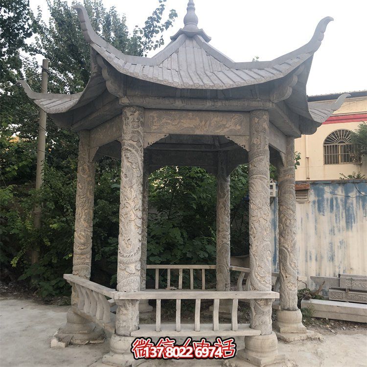 中式仿古建筑青石石亭，為您的園林戶(hù)外擺放帶來(lái)古典美