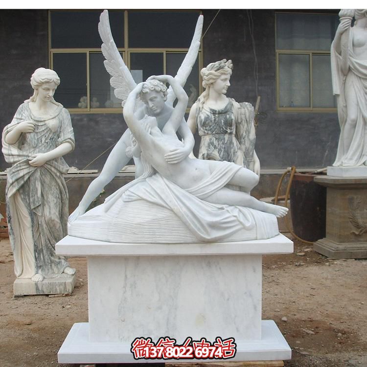 西方天使漢白玉雕塑，美化景區廣場