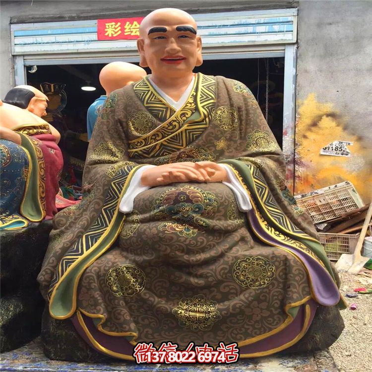 玻璃鋼彩繪大型寺廟景觀供奉十八羅漢雕塑 玻璃鋼彩繪大型寺廟景觀供奉十八羅漢雕塑