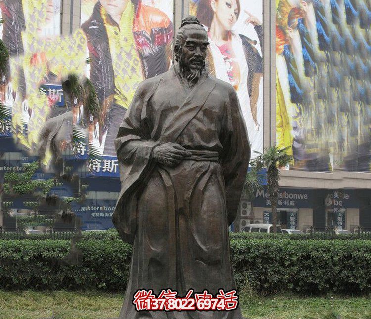 商場(chǎng)商業(yè)街鑄造古代名人李時(shí)珍銅雕塑