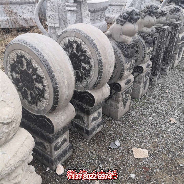 抱鼓石，青石仿古門墩