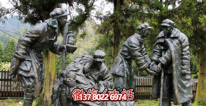 公園銅雕創意救人的紅軍雕塑 公園銅雕創意救人的紅軍雕塑