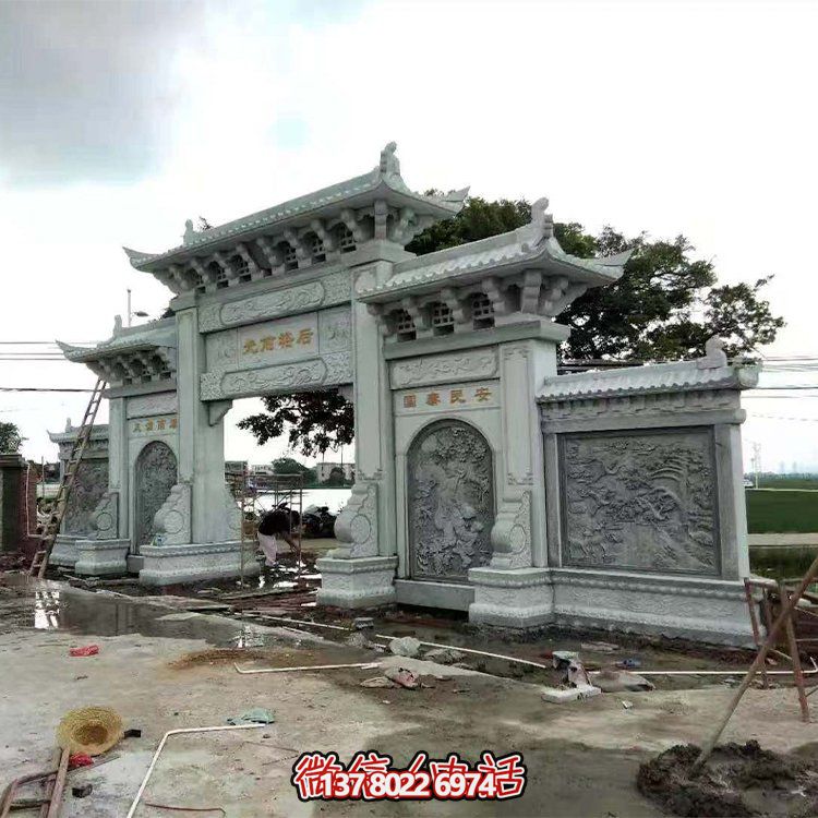 青石浮雕壁畫(huà)蘇氏江南庭院仿古建筑門牌樓