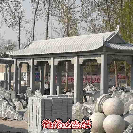涼亭雕塑-寺院戶外擺放仿古建長(zhǎng)廊青石涼亭 涼亭雕塑-寺院戶外擺放仿古建長(zhǎng)廊青石涼亭