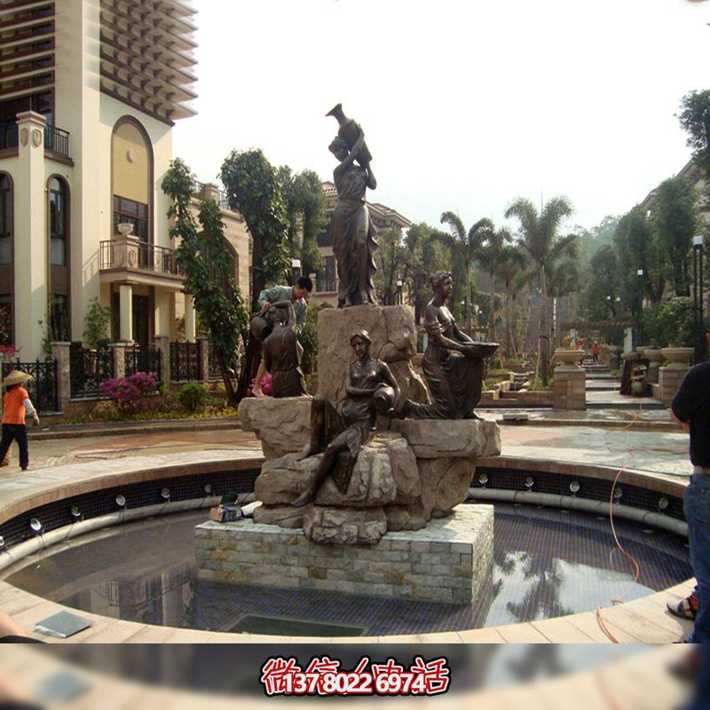 小區園林歐式人物銅雕噴泉水景雕塑 小區園林歐式人物銅雕噴泉水景雕塑