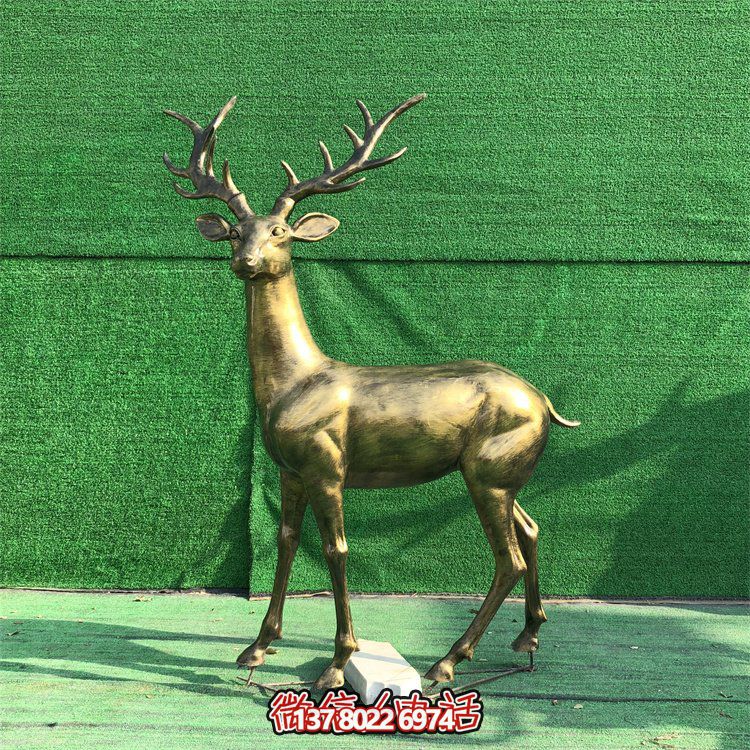 玻璃鋼仿銅鹿，梅花鹿