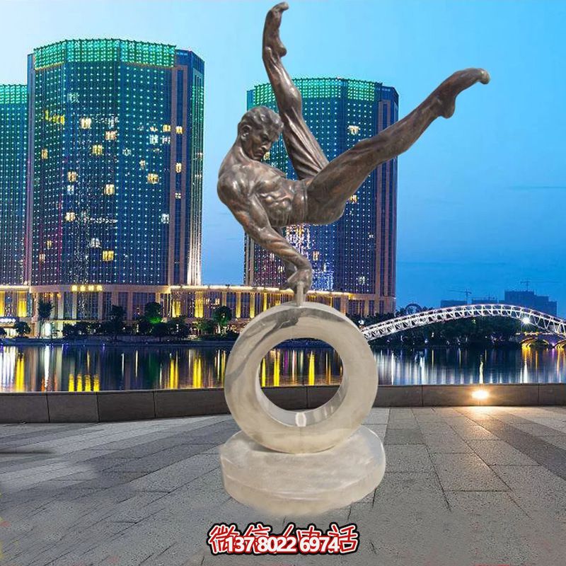 學(xué)校廣場抽象不銹鋼體操運(yùn)動人物雕塑