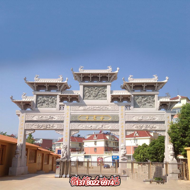 佛教寺院仿古建筑樓門石雕牌樓 佛教寺院仿古建筑樓門石雕牌樓